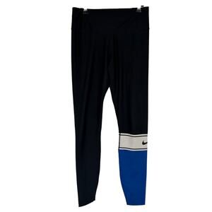 Nike Women's Black Blue Power Victory Tight Fit Training Leggings Size Small